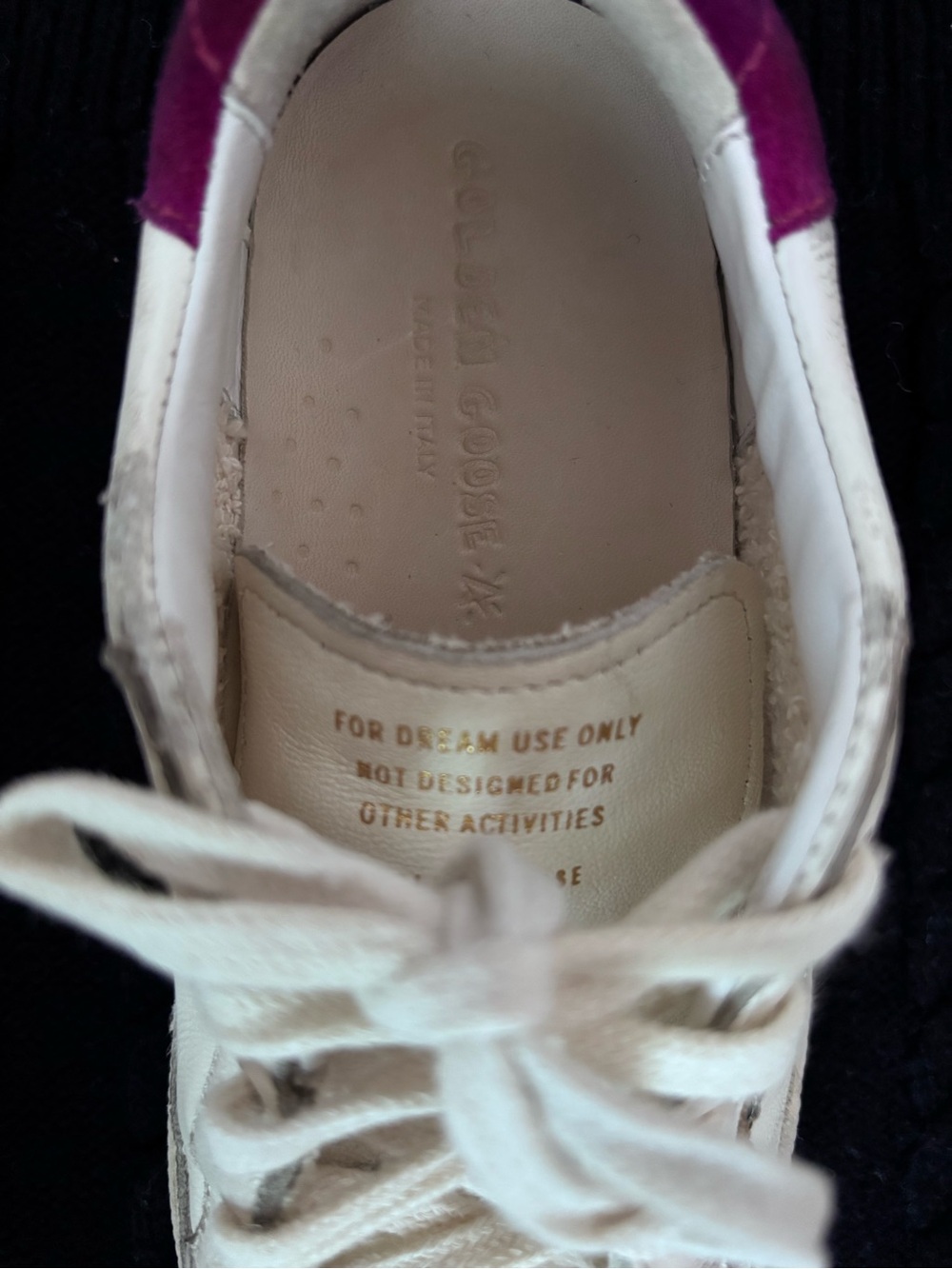 Golden Goose Kids May Sneakers White Leather Purple Suede Glitter Star Sz 30(13) - Picture 10 of 10